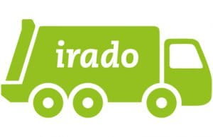 groene vuilniswagen van Irado voor duurzame afvalverwerking